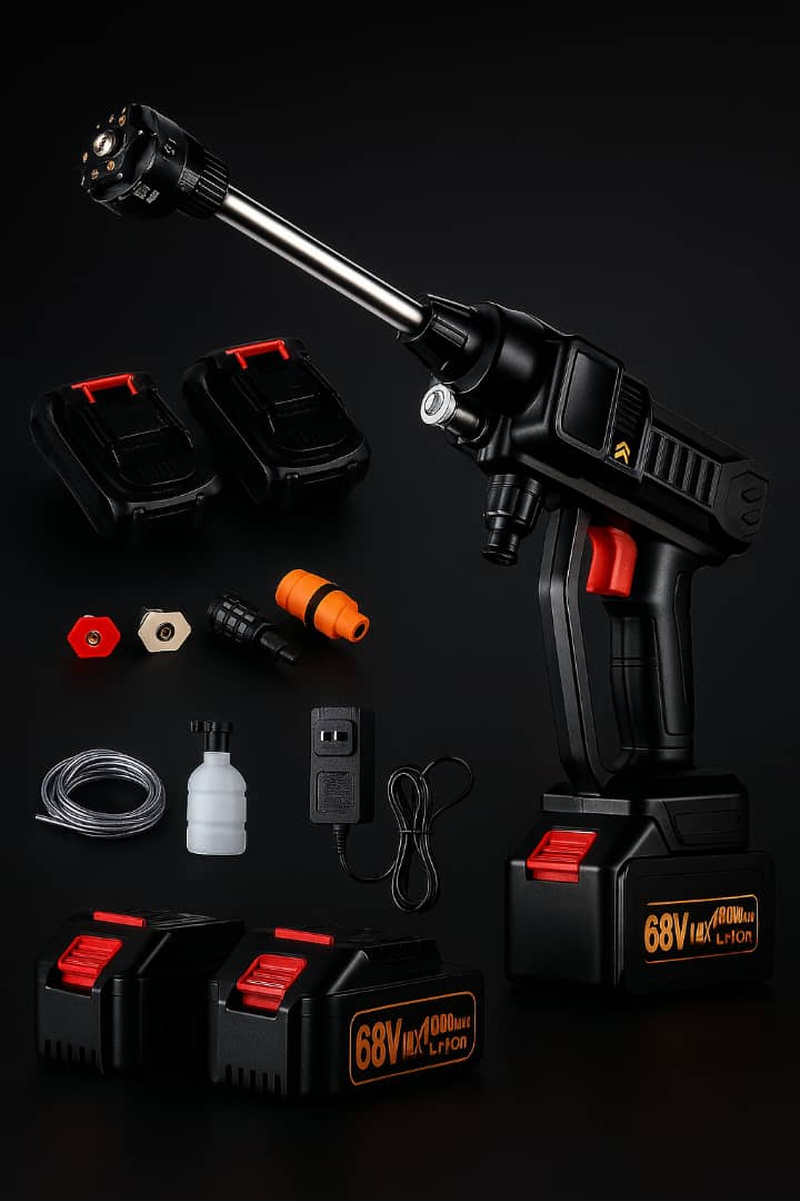 Nettoyeur Haute Pression Sans Fil 68V (2 Batteries) + Kit Complet