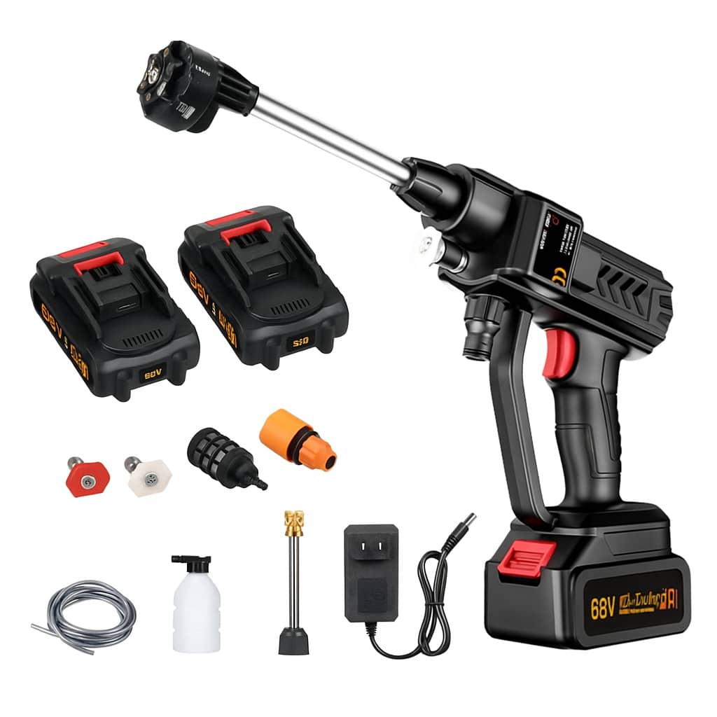 Nettoyeur Haute Pression Sans Fil 68V (2 Batteries) + Kit Complet