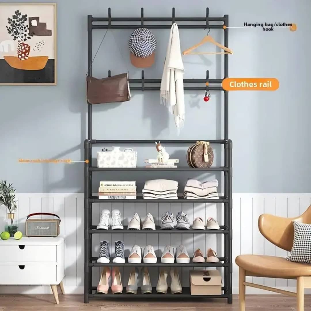 Porte-chaussures & Porte-manteaux 2 en 1